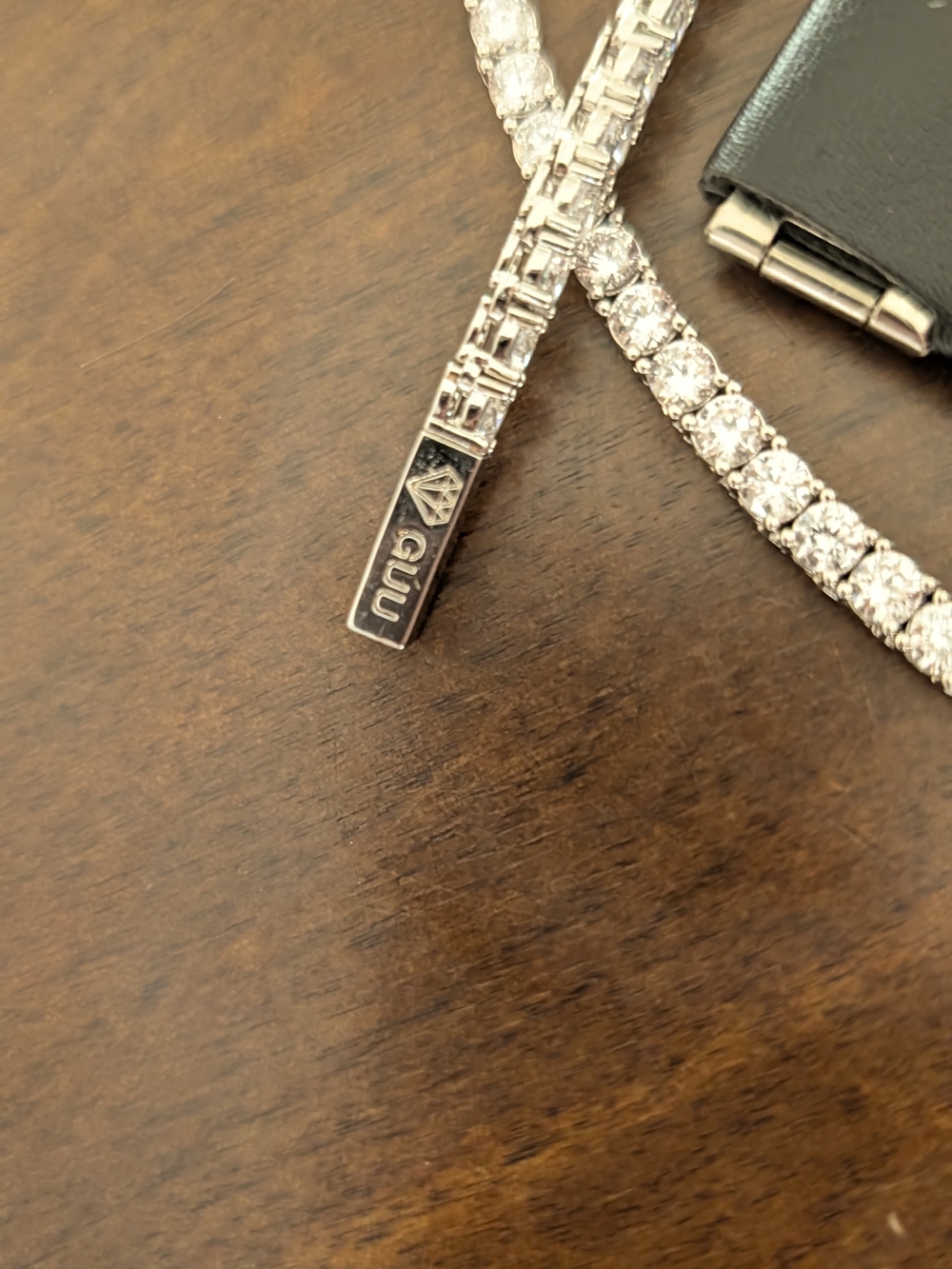 Classic Silver Tennis Necklace in Sparkling Mosanite - Picture 4 of 4